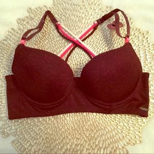 XOXO Burgundy Racerback Bra